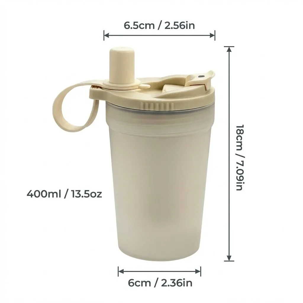 Transparante plastic mok voor thee, melk en koffie, draagbaar, geschikt voor zowel koud als warm water, met rietje en zeef, lekvrije drinkbeker voor studenten.