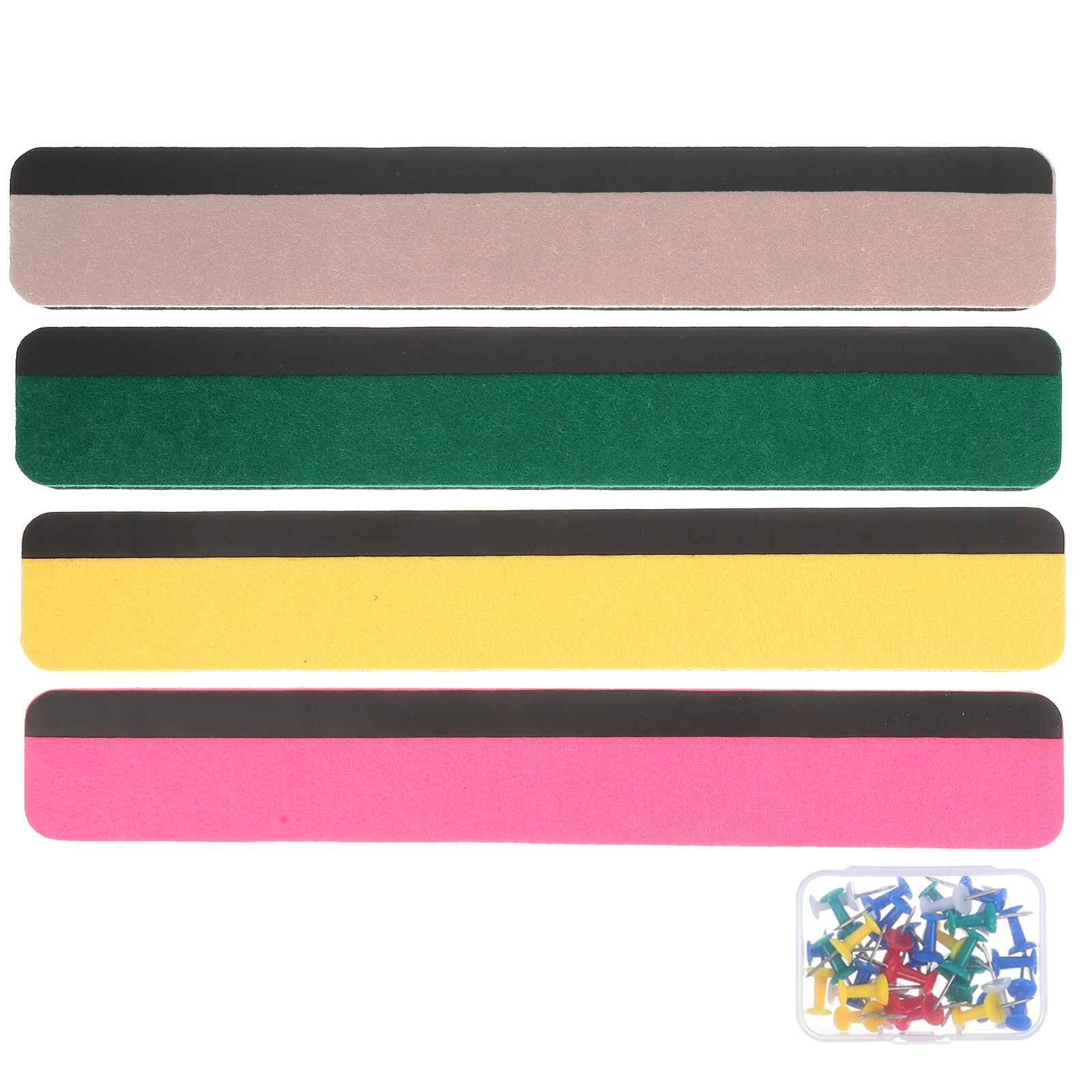 

1 Set Magnetic Felt Board Strips Strong Adhesive Bulletin Memo Cork Wall Organizer Home Office Decor Classroom Self-Stick