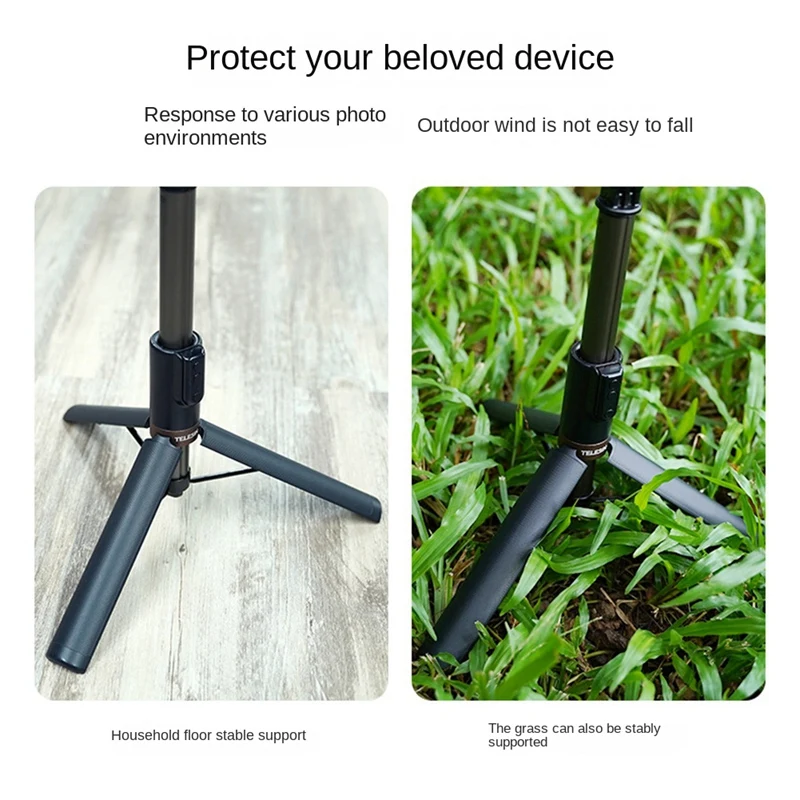 TELESIN Selfie Stick Tripod With Wireless Bluetooth Remote Control 1.3M For Insta 360 Gopro11/10/9 Action Camera