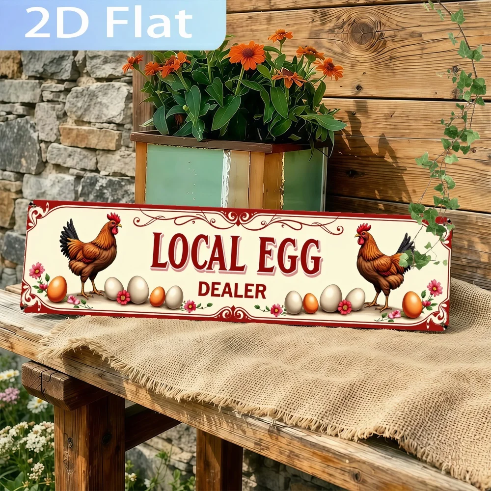 2D Flat, Vintage Metal Sign Retro 