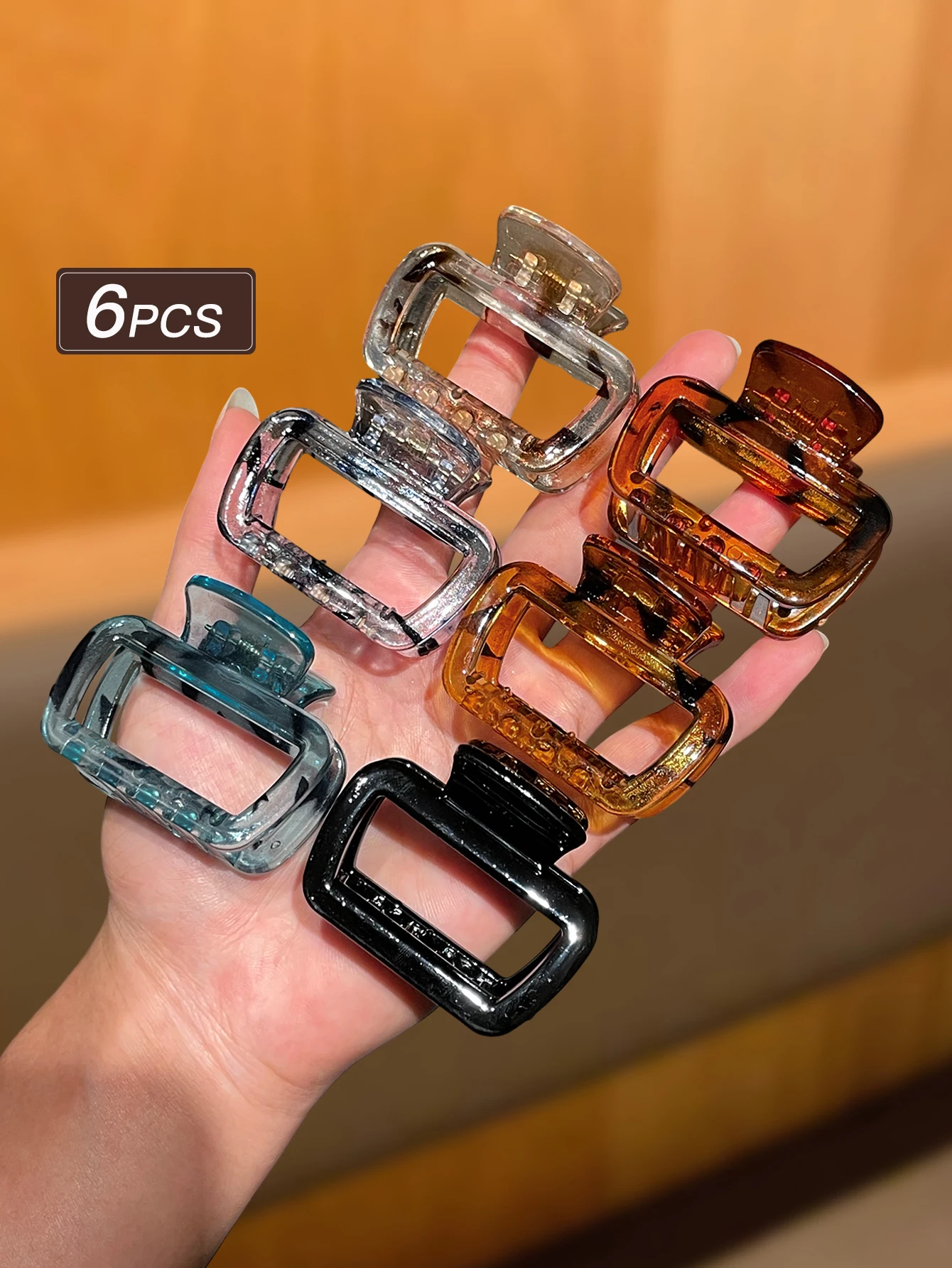 6 قطع من مشابك الشعر المربعة العصرية للنساء للاستخدام اليومي، إكسسوارات شعر للسيدات، توصية بالهدايا