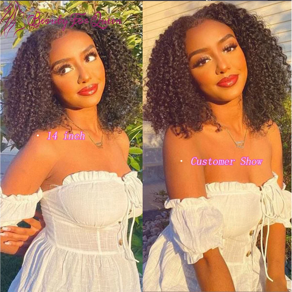 

13x4 Transparent Lace Front Wig Short Curly Human Hair Bob Wig Lace Nature Glueless Wig Human Hair For Black Women Pre Plucked