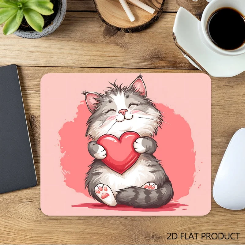 Cute Cat Desk Mat Small Size Colorful Gaming Keyboard Rug Laptop Cool Anime Mouse Pad Pc Gamer Mousepad Household Office Work