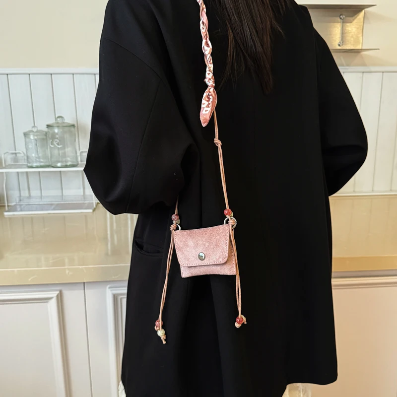 

Универсальный аксессуар ~ бархатный мини-кошелек в стиле ретро с узором пейсли, сумка для наушников через плечо, уникальный шарф, поясная цепочка, аксессуар 9026JY