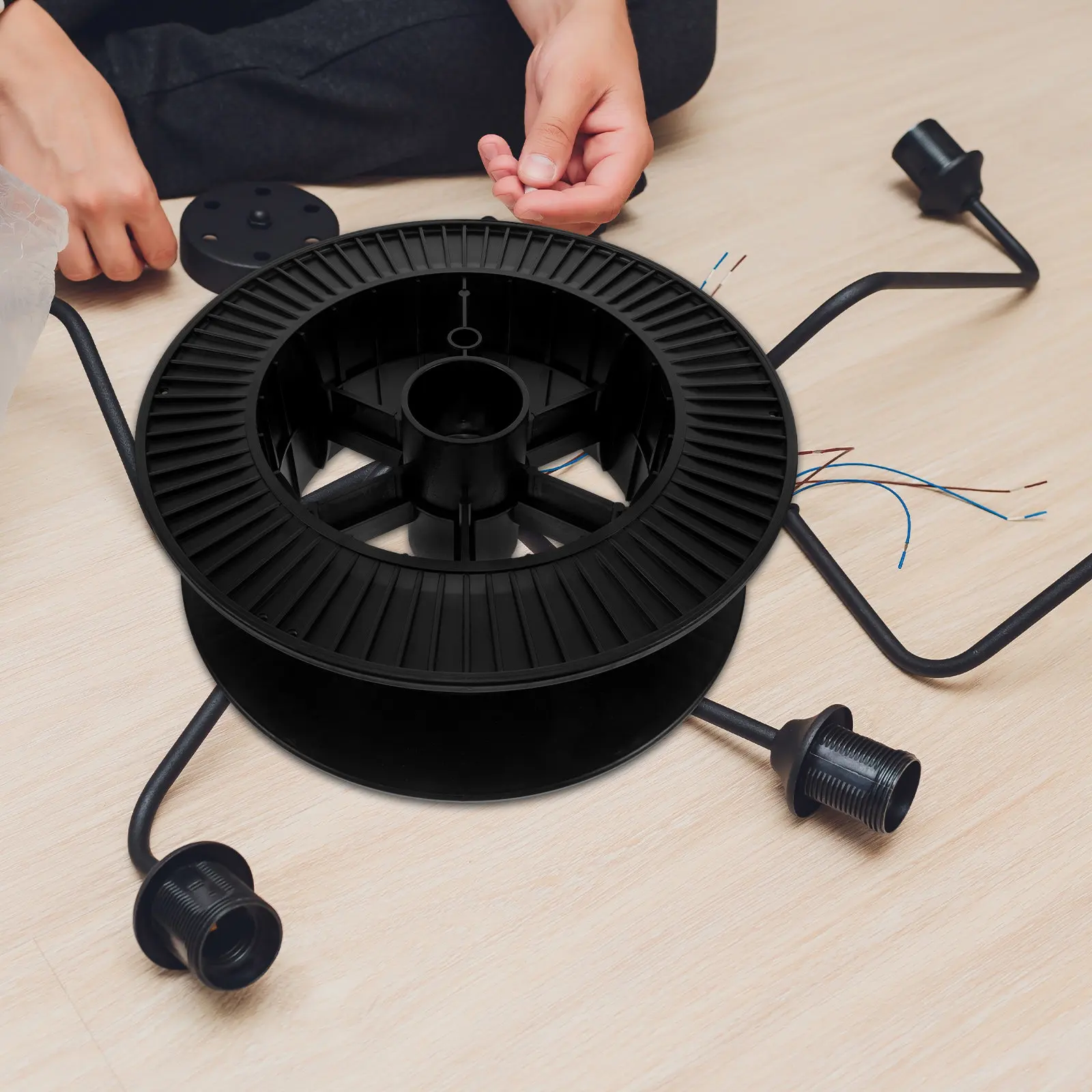 

Empty Sewing Spools Plastic Wire Reel for Welding Machine Soldering Spool Holder Easy Operation Cord Storage Wheel