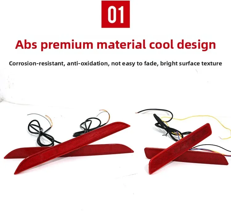 Car Led Rear Bumper Reflector Light DRL Dynamic Turn Signal Driving Brake Lights Warning Lamp For GWM Poer 2022 2023 2024 detail image 5