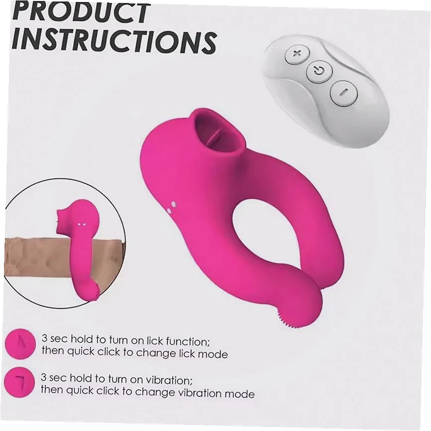 Tongue Licking Vibrator Penis Ring Vibrator Vibrating Cock Ring  Enlarger Ring Sex Toys For Men Couples Vibrator Dick view 5
