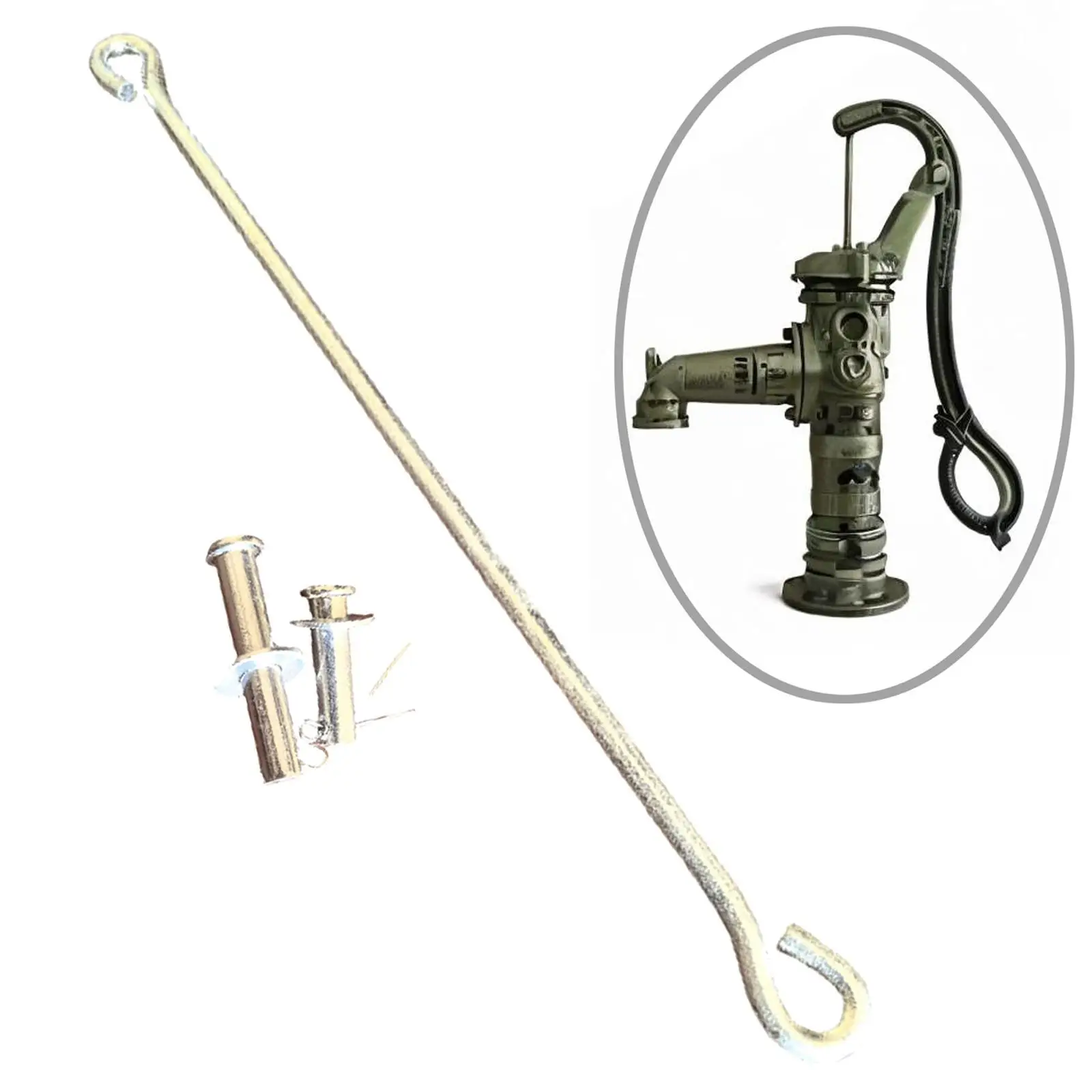 75# Cast Iron Pitcher Pump Piston Suspension Rod, Piston Hanger Spare Parts, Cotter Pin, Sturdy Metal