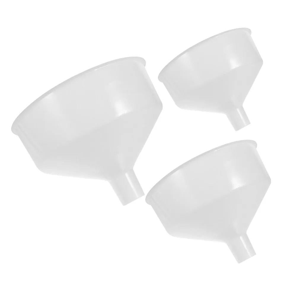 3Pcs Kitchen Funnel Wide Mouth Plastic Set Transparent Small Large Liquid Oil Powder Transfer Canning Jars Bottle Funnel