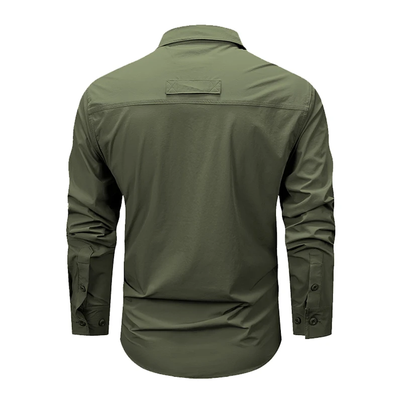 Spring Autumn Men Cargo Military Long Sleeve Shirts Mans Casual Lapel Breathable Shirts Man Outdoor Streetwear Blouses Shirt Top