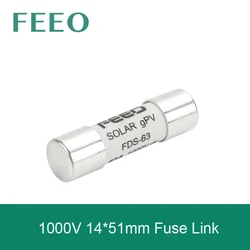 FEEO 1PCS DC Solar Fuse 1000VDC 14*51 PV Fuse Core Solar System Protection Photovoltaic Fuses 32A 40A 50A 63A Fuse Link Home Use