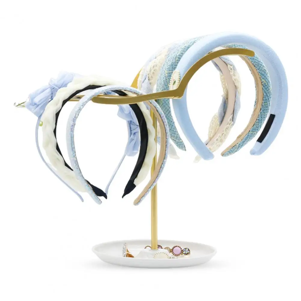 Hair Accessory Organizer 2-tier Metal Headband Holder Sturdy Hair Hoop Display Stand High Stability Organizer with for Headbands