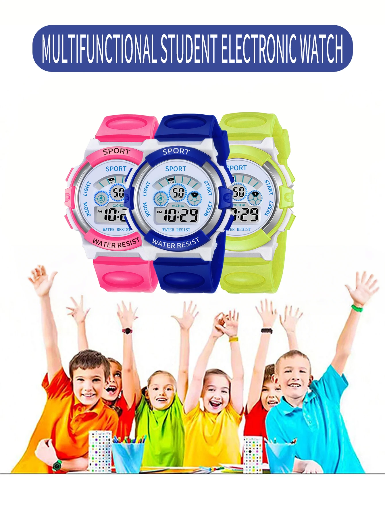 

2025 new multifunctional electronic watch fashion item children's youth student gift soft strap clear luminous