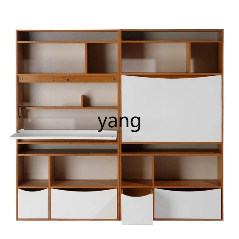 LH Retro Style Bookcase Storage Organizer Showcase Simple Modern Solid Wood Small Apartment