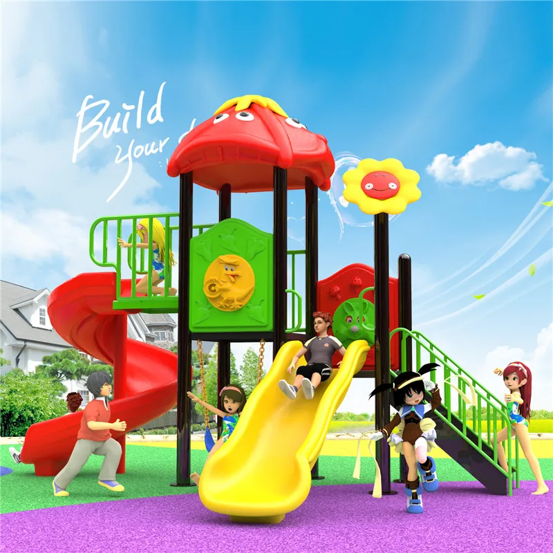 2026  Cheap Outdoor Preschool Plastic Slide Swing Set Kids Indoor Playground Equipment