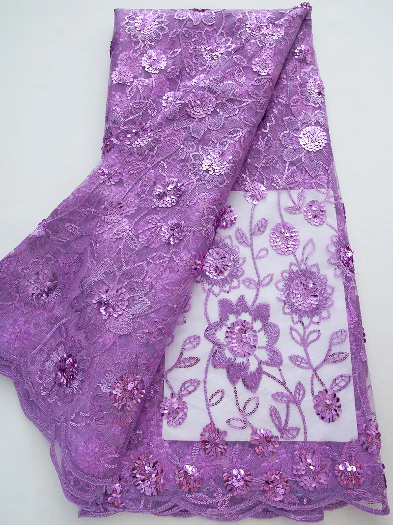 French Tulle Lace Fabric 2025 High Qulity African Nigerian Mesh Net Lace Fabric With Sequins For Wedding Party Dress Sew A3117