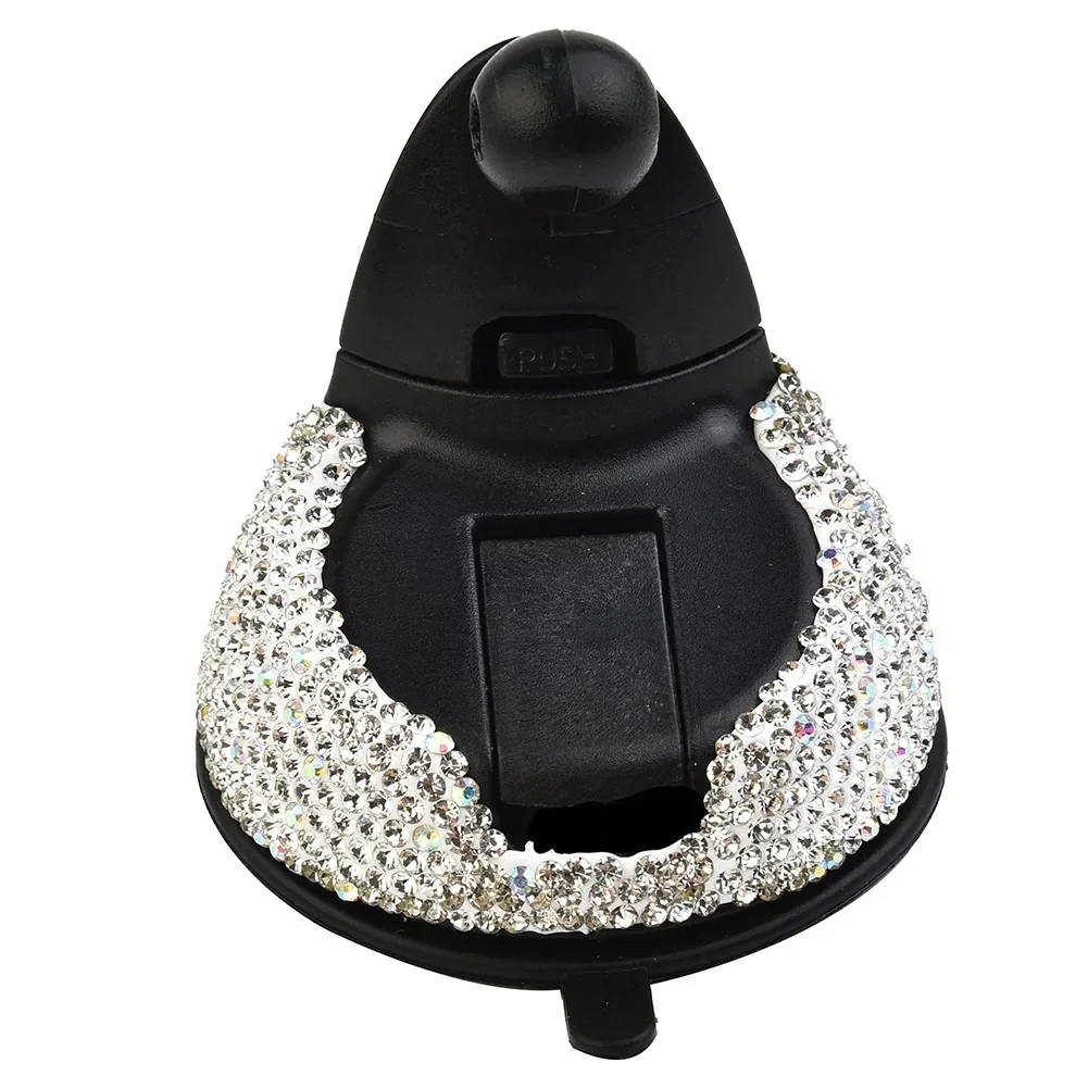 

Автомобильный кронштейн, держатель для приборной панели телефона, подставка, блестящие аксессуары для интерьера для девочек, стразы, стильный белый цвет, 1 шт., автомобильные детали