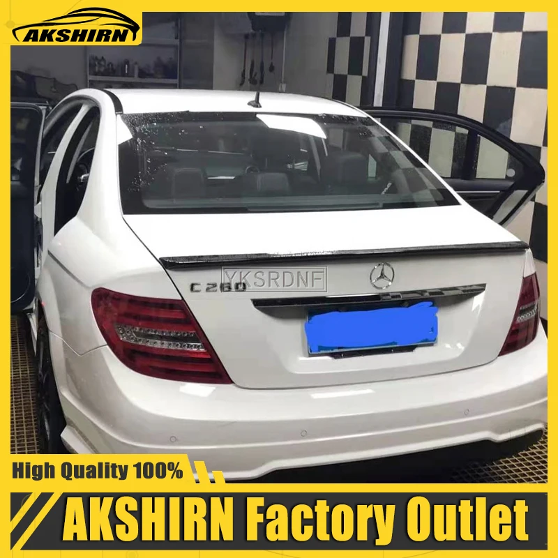 For Mercedes Benz W204 Spoiler 2008-2014 C-class C180 C200L C63 Spoiler High Quality ABS Car Rear Wing Spoiler