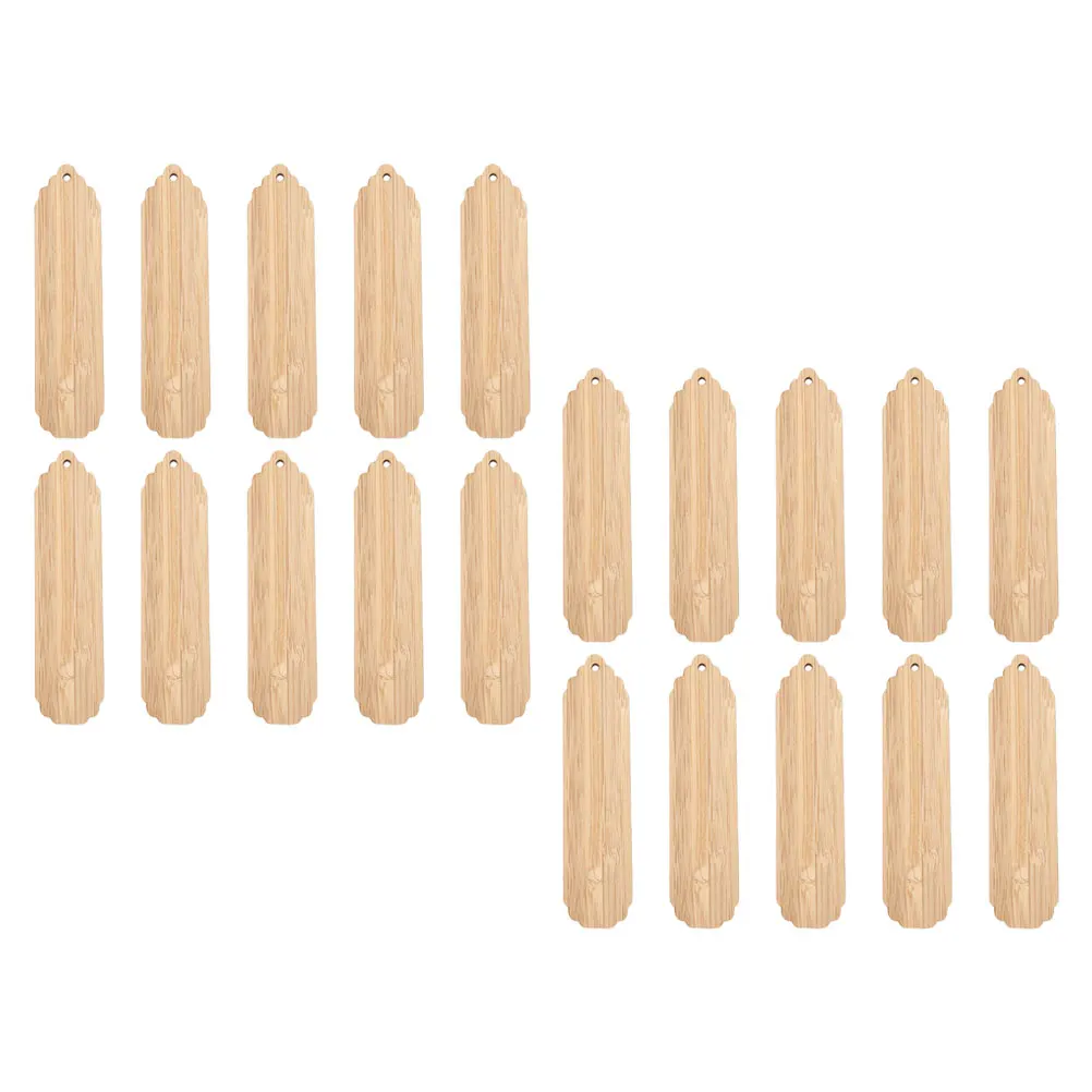

20 Pcs Unfinished Wood Bookmarks Wooden Tags Unfinished Tags DIY Materials Blank for Cards Home Decor Student Supplies