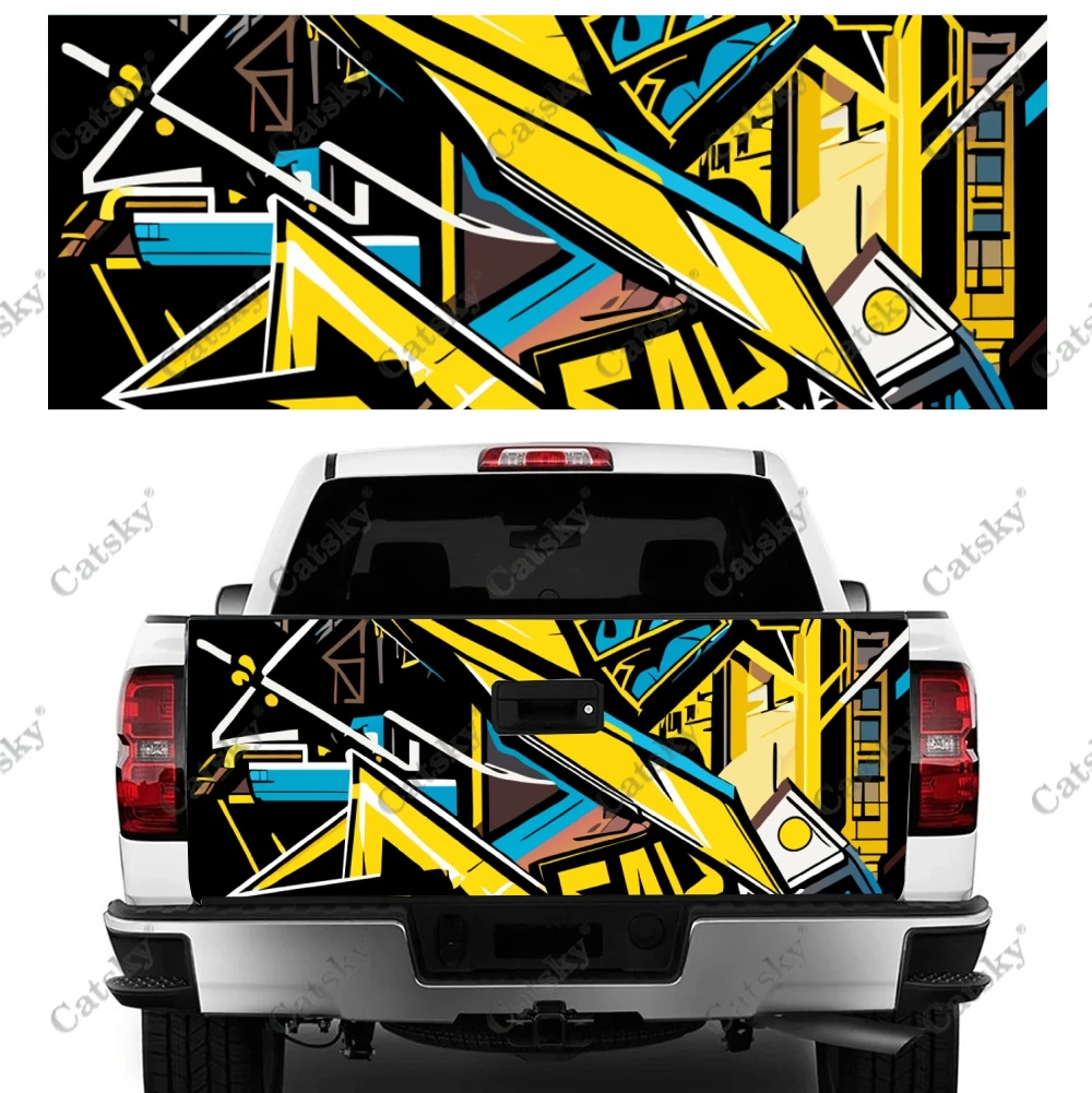 Graffiti Arrows Grunge Truck Tailgate Wrap Professional Grade Material Universal Fit for Full Size Trucks Weatherproof