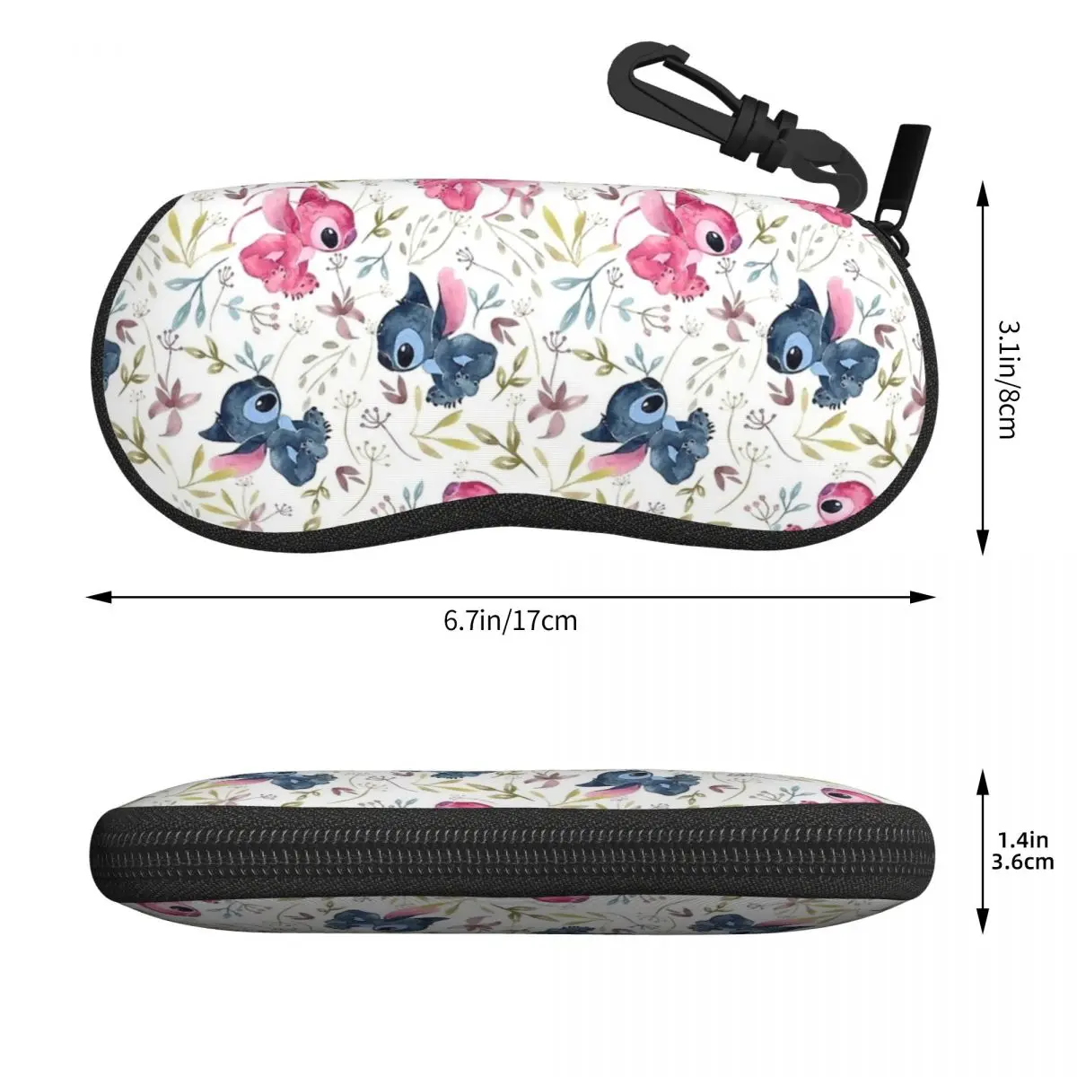 Stitch And Angel Glasses Case Student Sunglasses Protector Anti-Pressure Eyewear Container