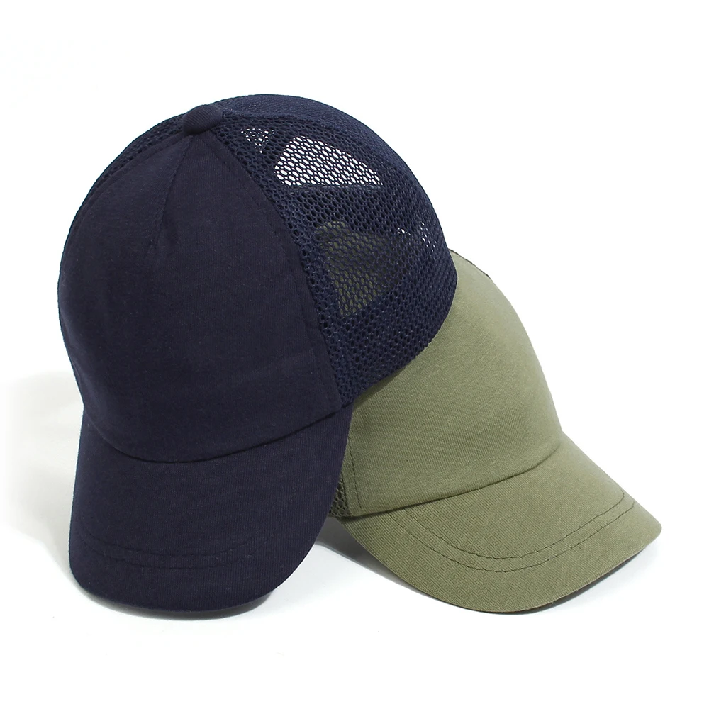 Gorra de bola de camionero para niños, gorra de pato de ocio al aire libre, sombrero de Sol de ala curva de Color sólido, 7 colores