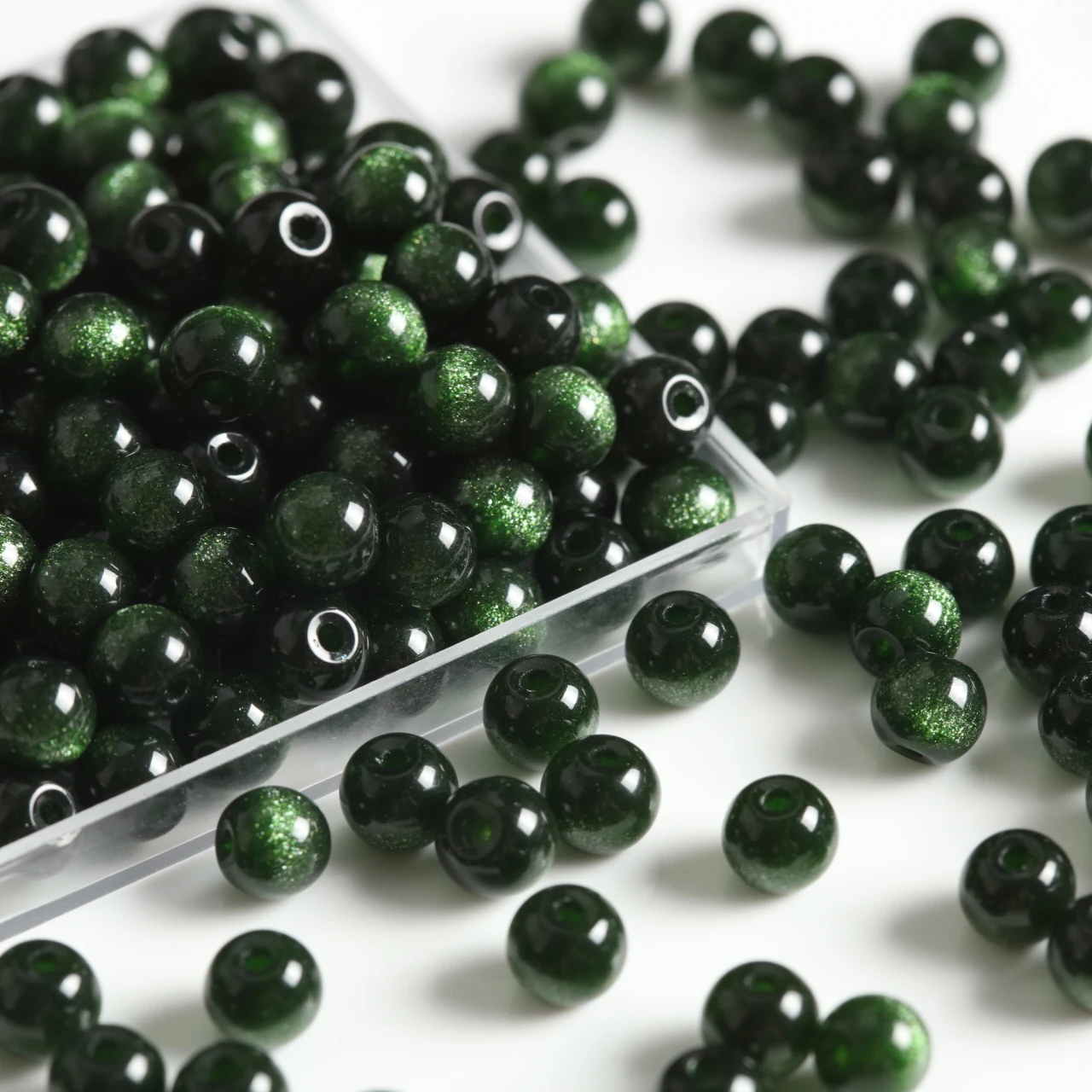 200-1600pcs 6mm Round Glass Loose Beads Versatile Handcraft Jewelry Accessories For Bracelet Necklace Earring Jewelry Making