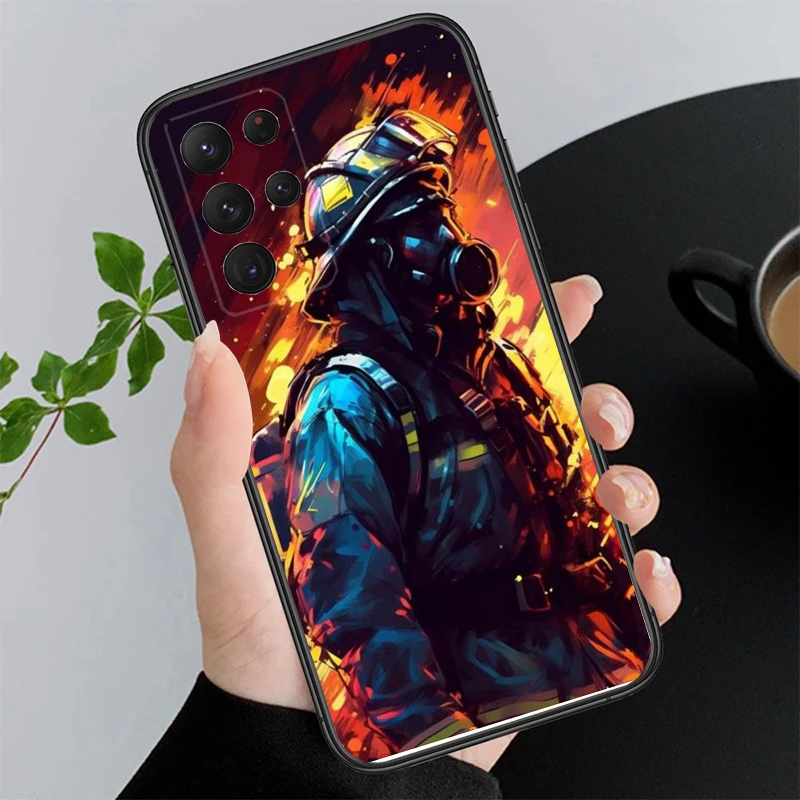 Firefighter Heroes Fireman Phone Case For S24 S23 S22 S21 S20 Ultra S20 S22 S21 S23 S20 FE S24 Plus