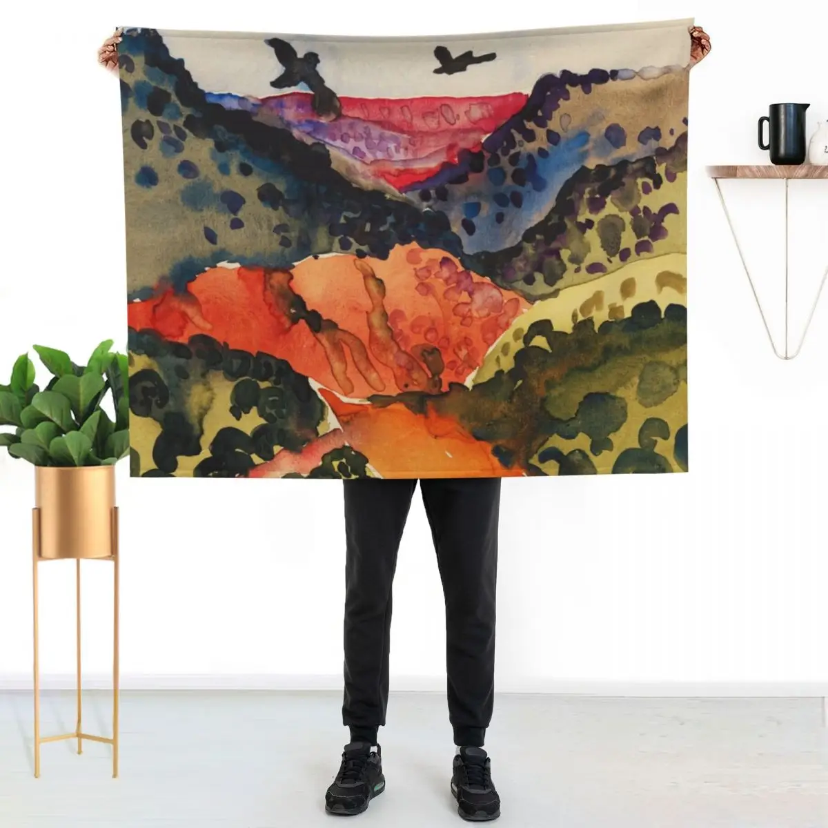 Georgia O'Keeffe, Canyon with Crows Throw Blanket bed plaid Weighted Vintage Decorative Throw Comforter for sofa Blankets
