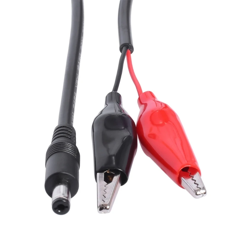 5.5mmx2.1mm Battery Clamps Extension Cord Alligators Crocodiles Clip to 5.5x2.1mm Male Plug Power Supply Cord Accessories