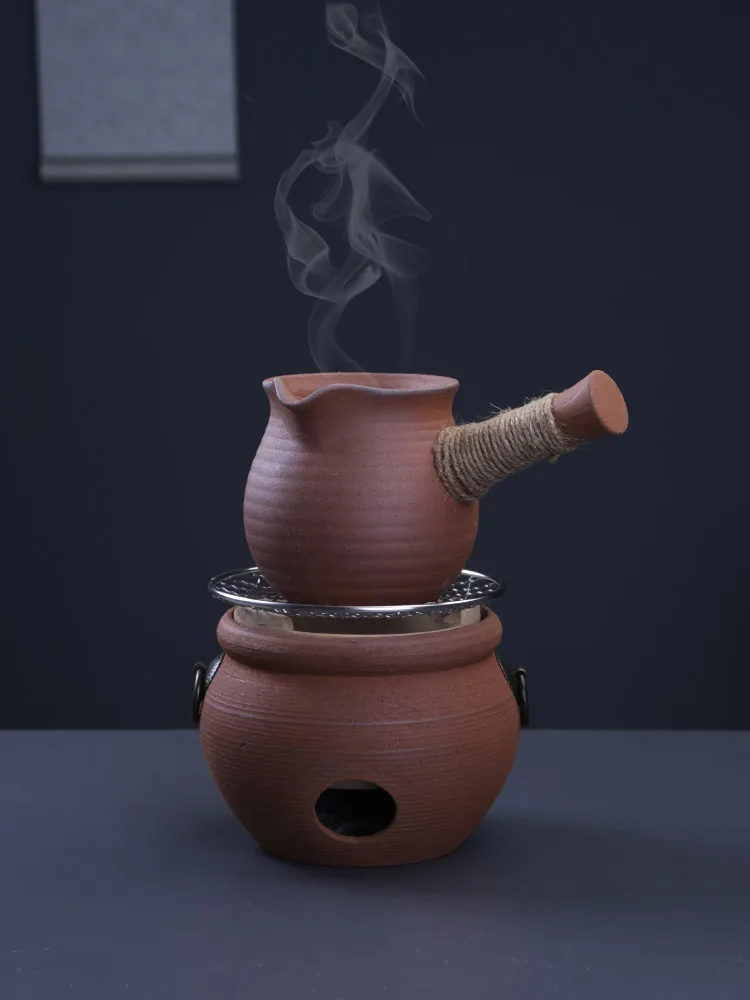 

Retro Cerc Tea Pot Clay Material High Temperature Resistant Water Boiling Tea ing Set with Side Handle for Tabletop Use