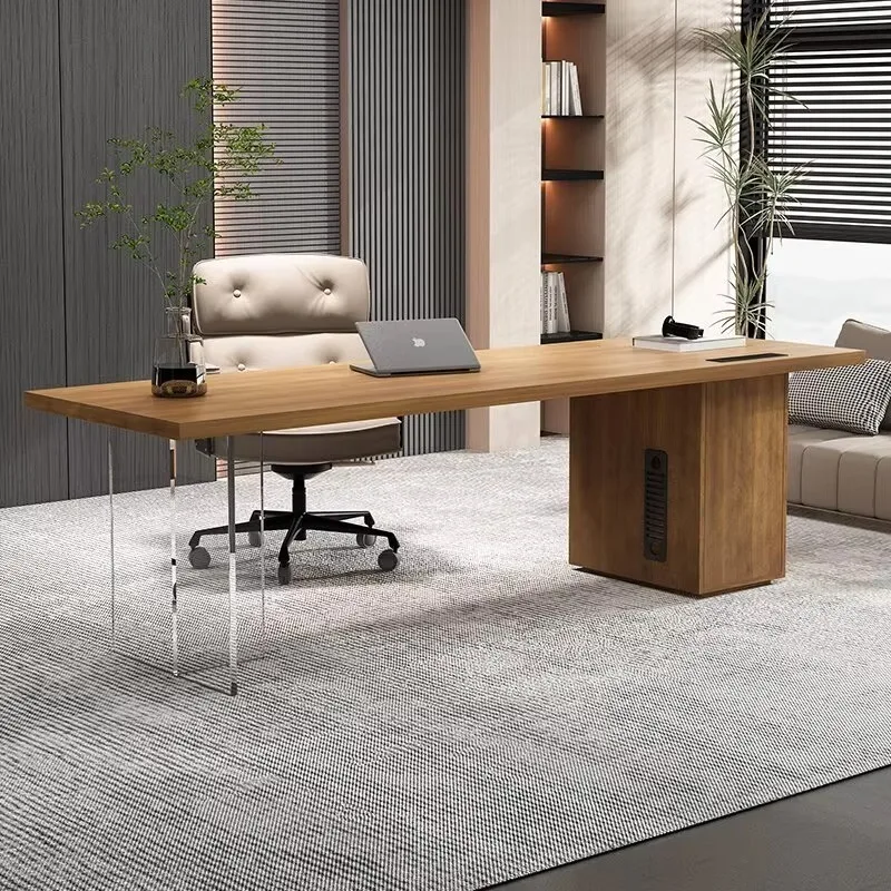 Transparent Design Computer Desks Cabinet Wooden Writing Reading Laptop Table Study Living Room Mesa Para Notebook Furniture