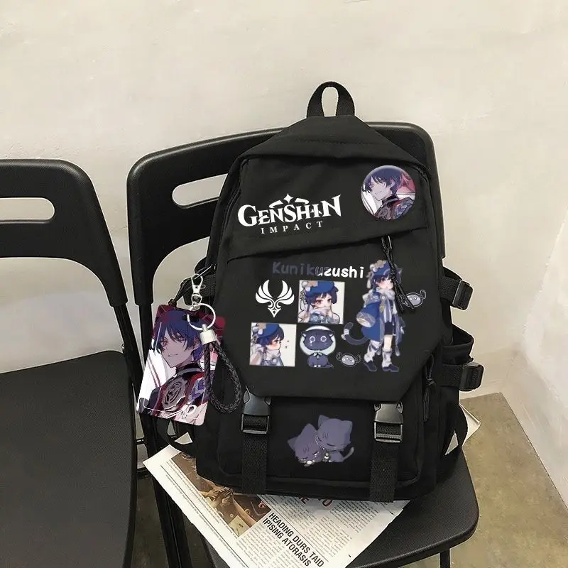 Genshin Impact Merchandise Wanderer Lightweight Double Shoulder Bag Large Capacity Student Anime Casual Backpack ANI