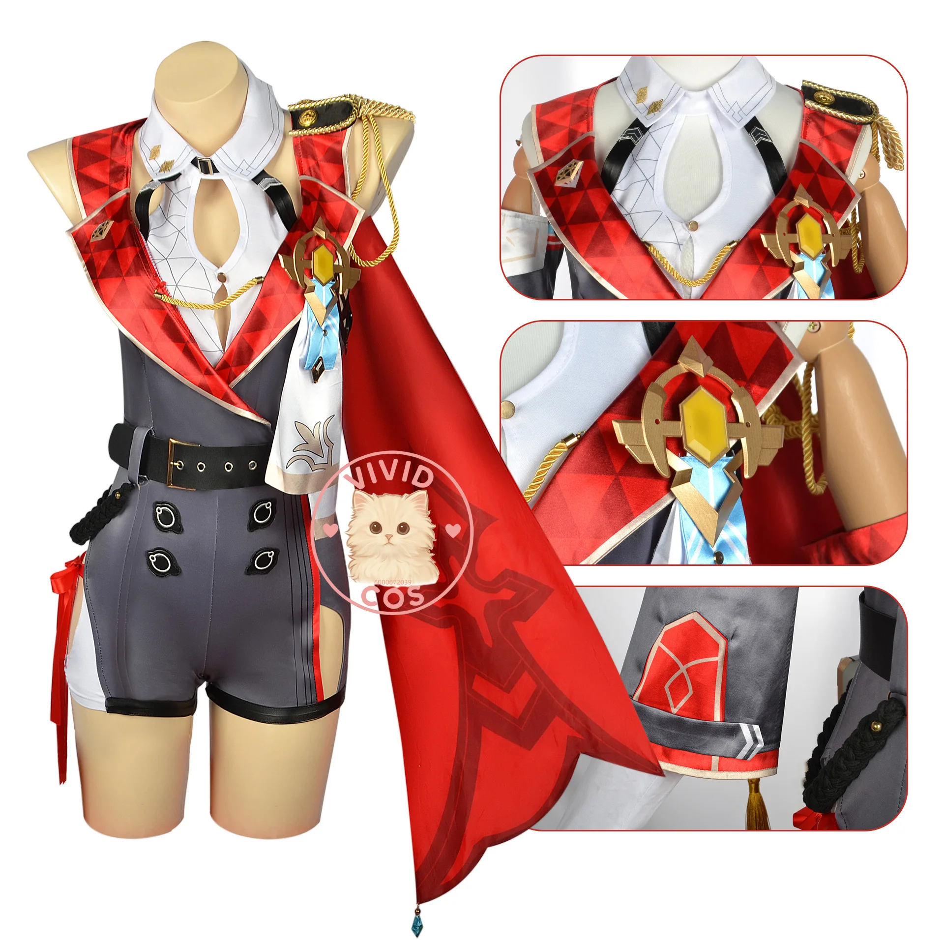 Honkai: Star Rail Topa Anime-style Games Cosplay Costume Halloween-themed Includes Key Garments and Accessories for Woman Chic