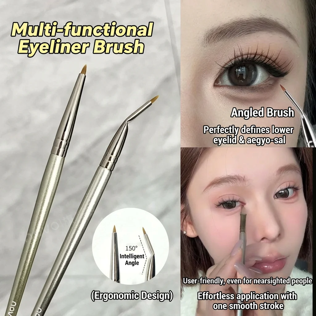 Straight Edge Brush Ergonomic Angled Definer Eye Makeup Brushes Soft Precision Eye Brush Set For People With Myopia Daily Makeup