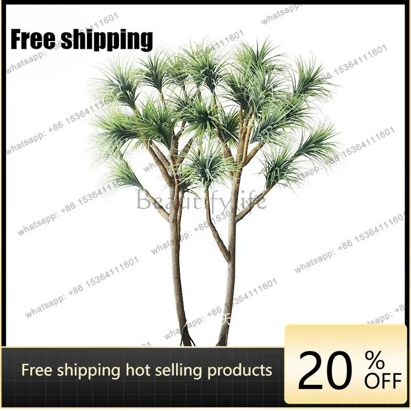 YJ Multi‑Stem Large Faux Pandanus Tree Steel Tube Artificial Simulation Tree For Indoor Outdoor Scenic Project Ornament