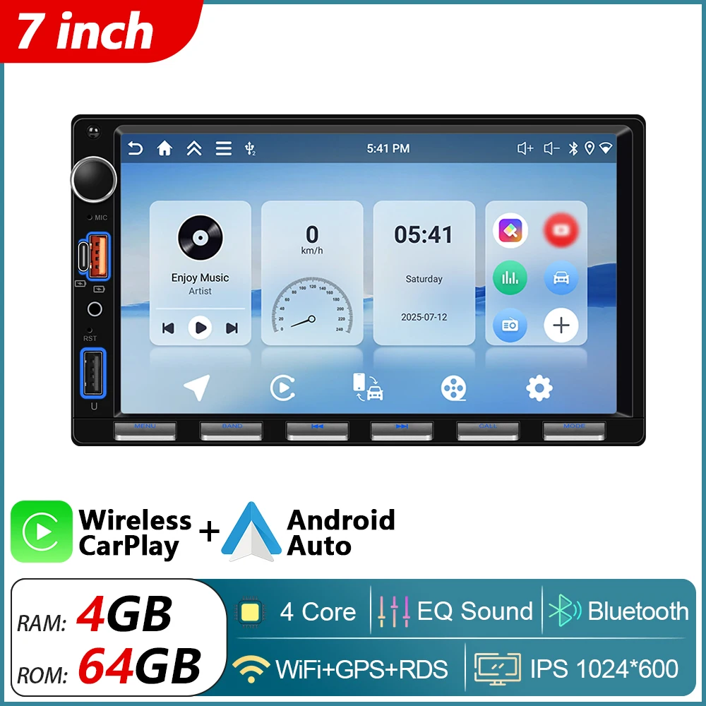Podofo 7 " CarPlay Android Radio 2din Universele Auto Multimedia Speler GPS Stereo Intelligent Systeem Autoradio