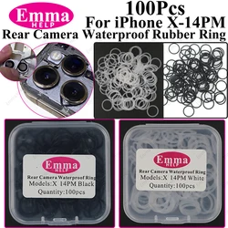100pcs Waterproof Back Camera Lens Circle Rubber Ring for iPhone 11 12 13 14 Pro Max X XS Seal Big Hold PartsSeal Big Hold Parts