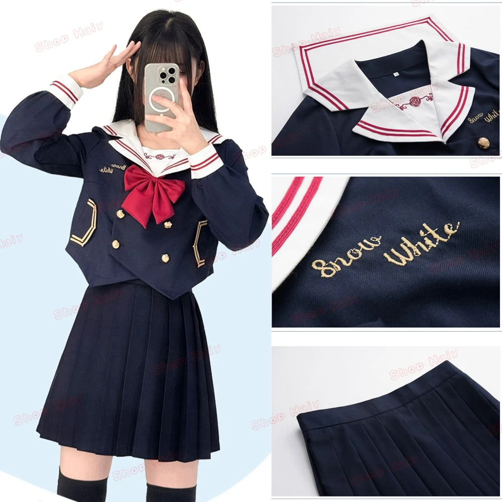 Uniforme escolar japonés Jk para mujer, trajes de marinero, "White Heart stream", Sociedad de Estudiantes, Falda plisada Sexy, disfraces COS de Anime