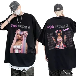 Nicki Minaj 2024 światowa trasa T-shirt damski Gag City Pink Friday 2 T-shirty Hip Hop Vintage Oversized Shirts