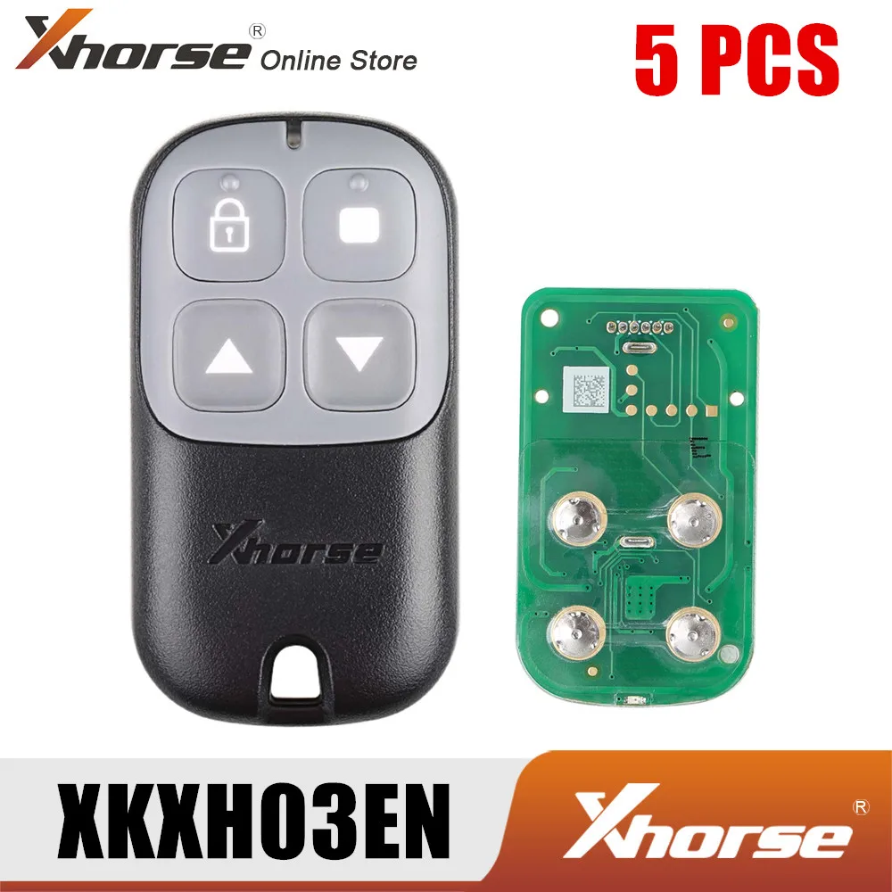 Xhorse XKXH03EN Wire Remote Key Garage Door 4 Buttons Black English Version 5pcs/Lot