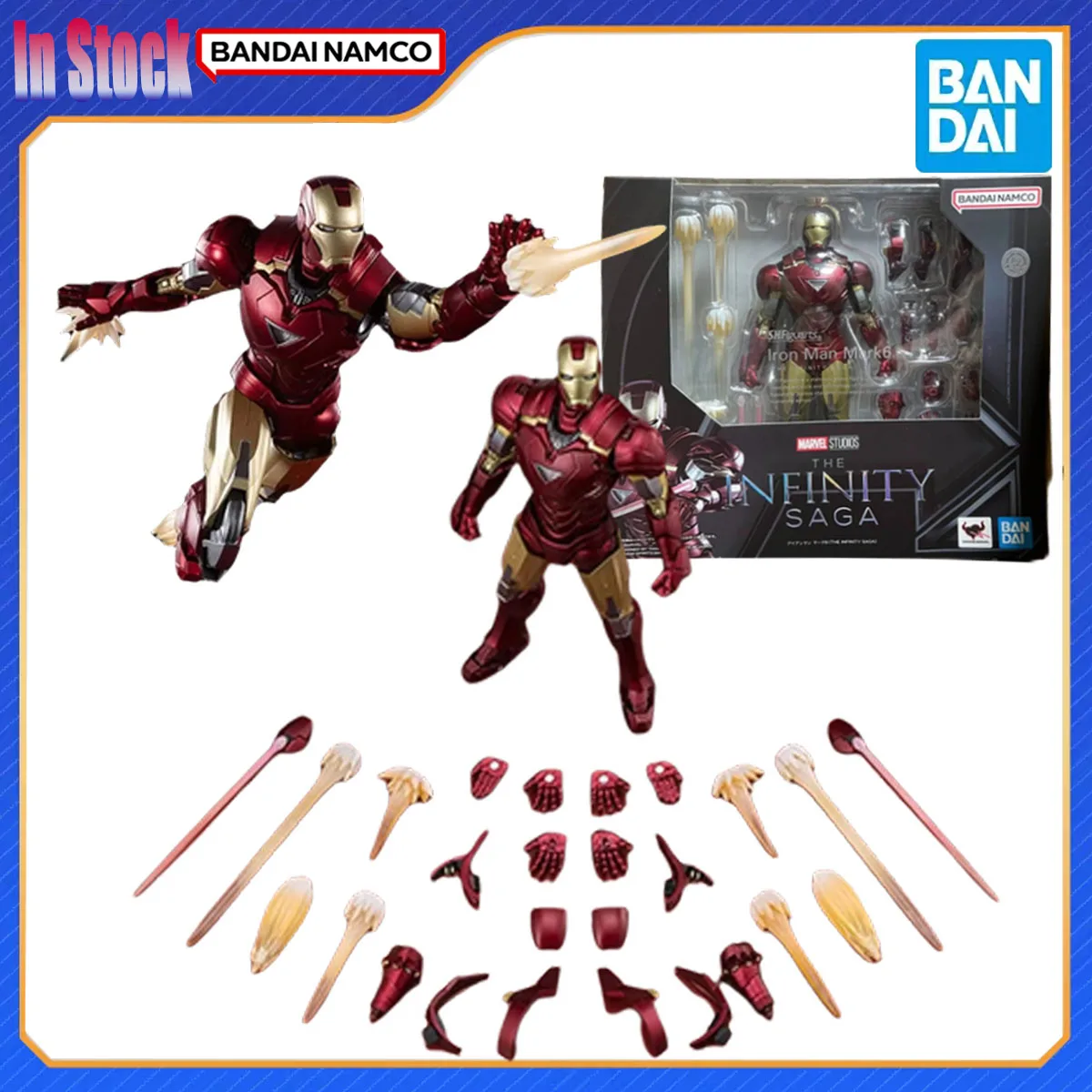 

Оригинальная подлинная игрушка Bandai Anime SHF Iron Man Mark6 THE INFINITY SAGA, полная фигурка, наборы моделей, подарок для ребенка