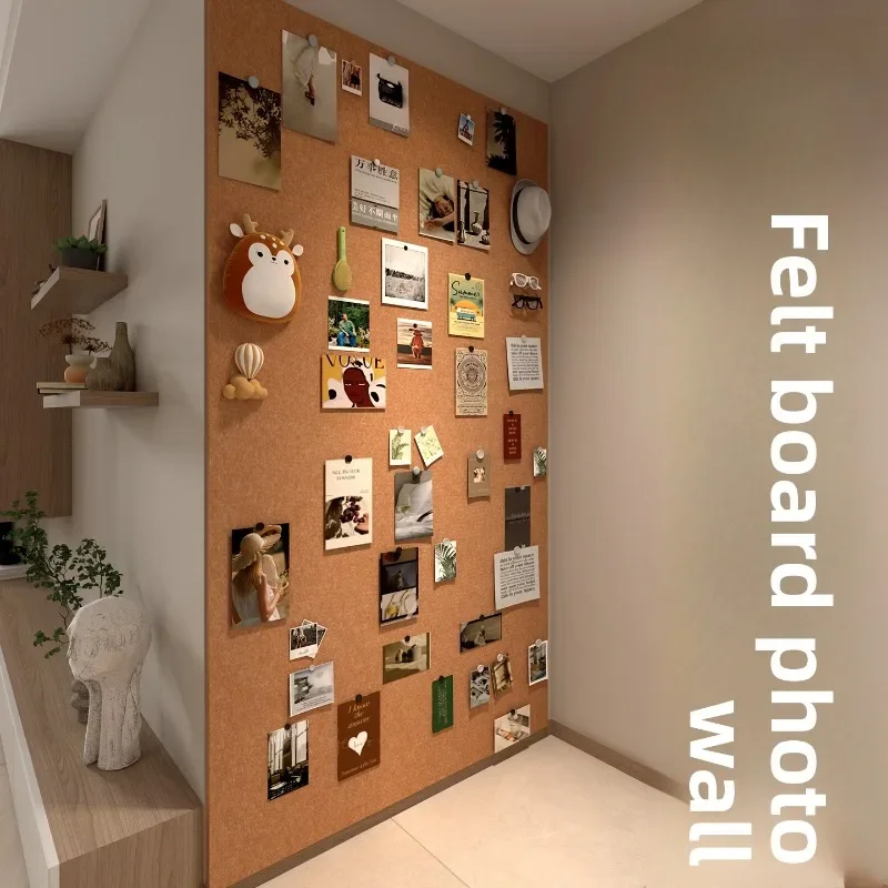 Felt Wall Sticker Backdrop Cork Board Vision Board Photo Wall Display Nail Free Felt Wall Stickers Photo Wall Background Board