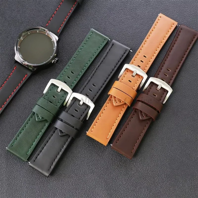 Cinturini in pelle di vitello retrò 18mm 20mm 22mm 24mm per cinturino Smartwatch per accessori per orologi Seiko a sgancio rapido marrone scuro