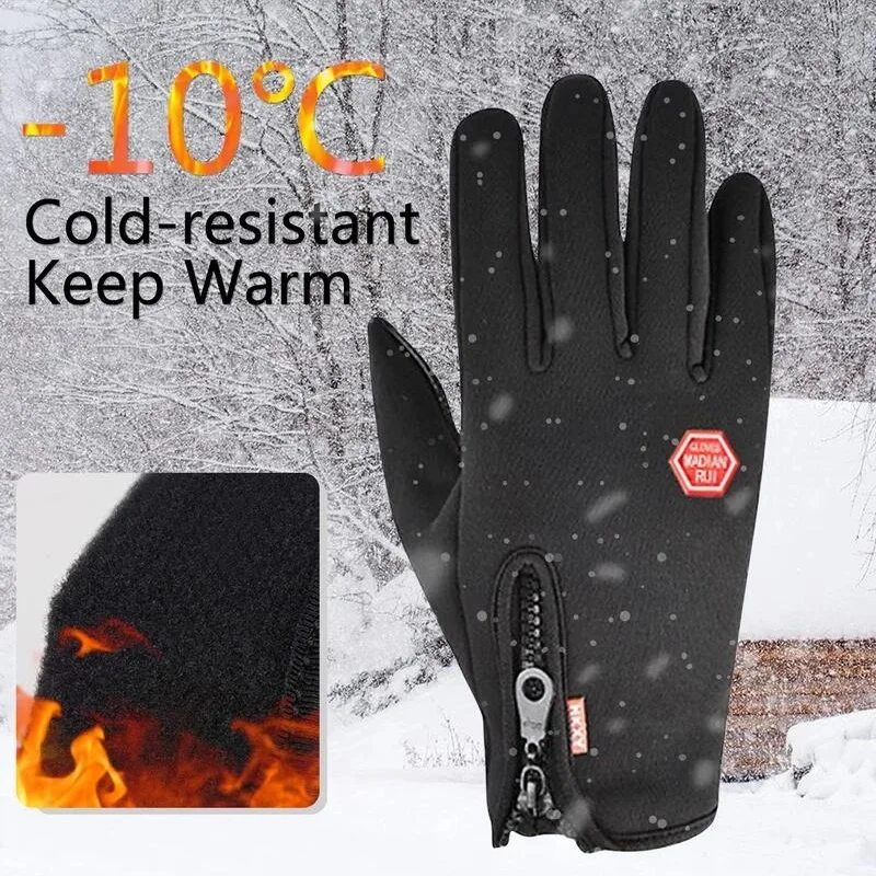 Ski Gloves Grab Velvet Touch Screen Gloves Autumn and Winter Warm Plus Velvet Cold Proof Waterproof Outdoor Riding Model