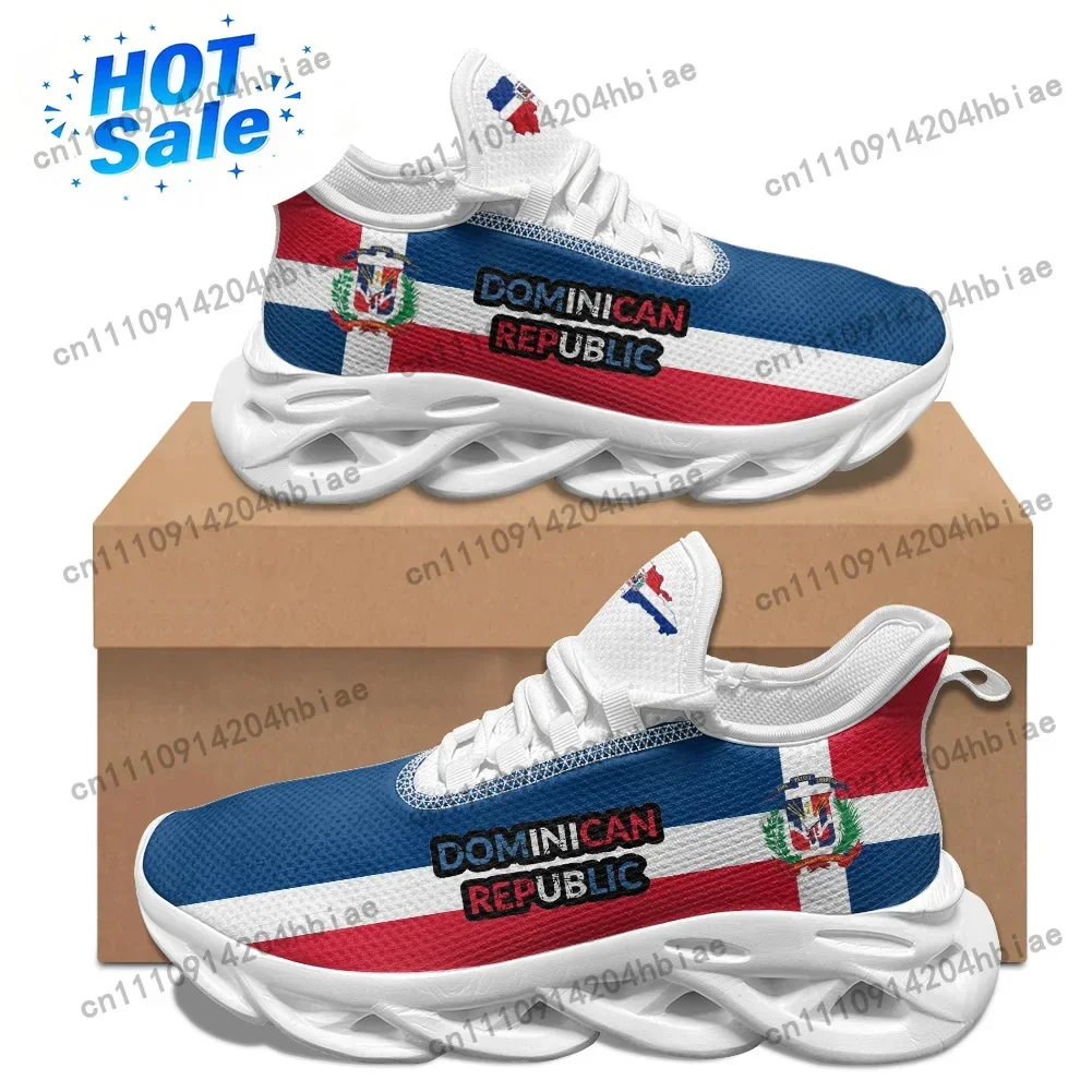 Dominican Republic Print Flats Sneakers Mens Womens Sports Shoes High Quality Sneaker Lace Up Mesh Sneakers Customization Shoe