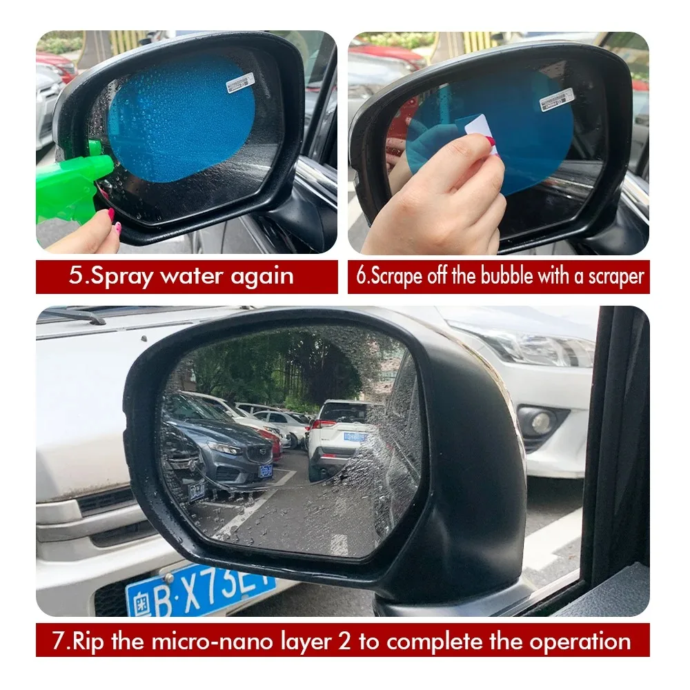 

Автомобильная пленка для зеркала заднего вида, боковое окно, непромокаемая прозрачная пленка, 2 шт., противотуманное зеркало, защитная наклейка, автомобильные аксессуары