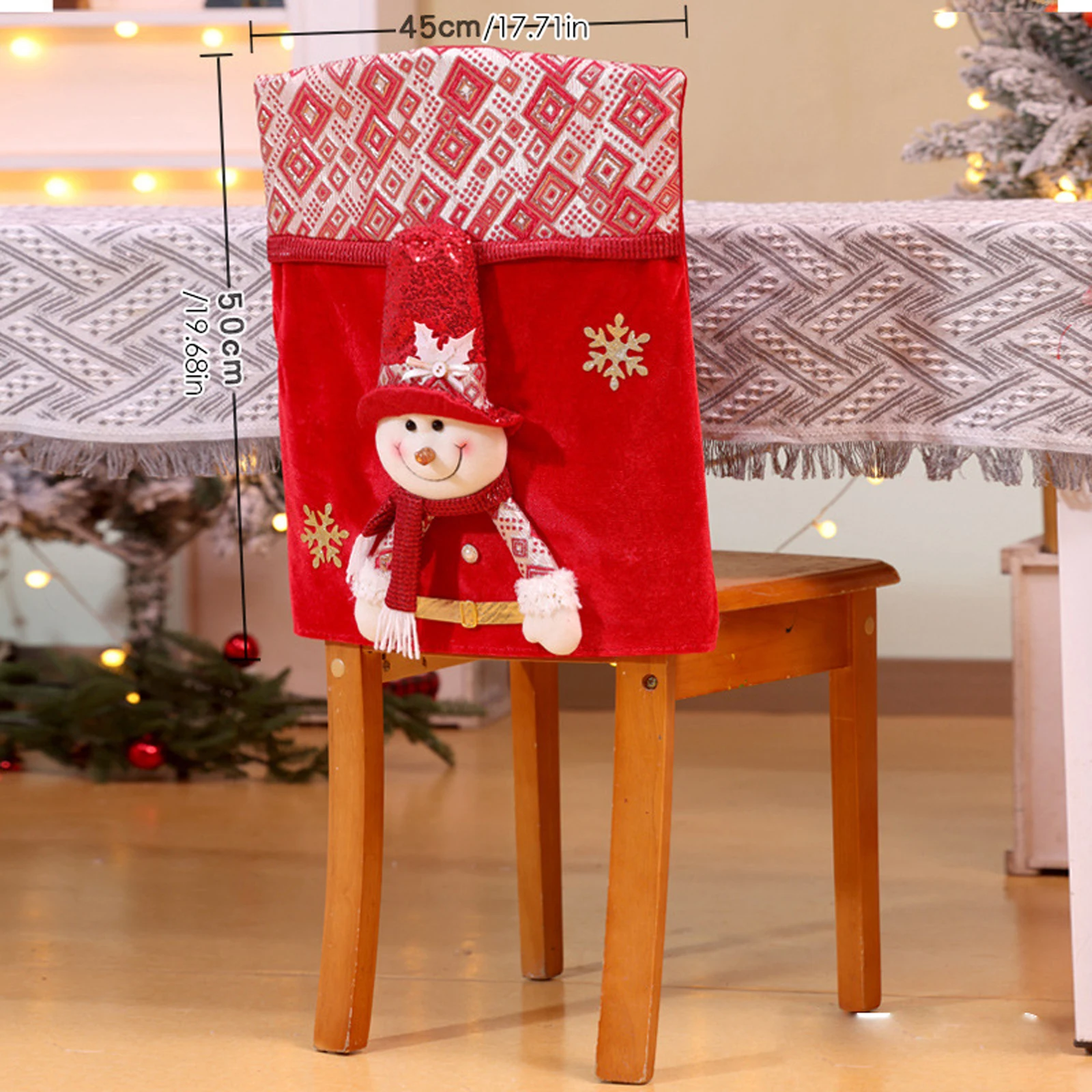 الأحمر عيد الميلاد كرسي يغطي 2026 سنوات جديدة عيد الميلاد سانتا ثلج الغزلان كرسي الظهر يغطي لينة الطعام كرسي قبعات للمنزل كرسي #4
