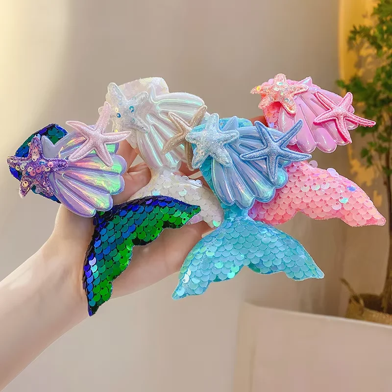 

Sequin Mermaid Children's Hair Clip Korean Style Side Clip Sweet Duckbill Clip Fashion Girl Hair Pin for Kids Hair Accessories
