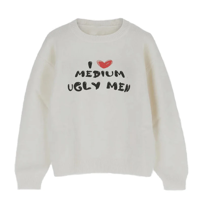 

Women Fashion Fall And Winter Pattern Streetwear Y2K Vintage Sweater Harajuku Retro Knitted Aesthetic Clothing Crew Neck Loose